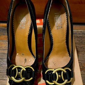 Patent leather pumps